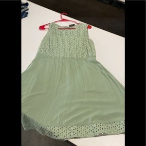 Large Light Sage Summer Dress made with Eyelet
